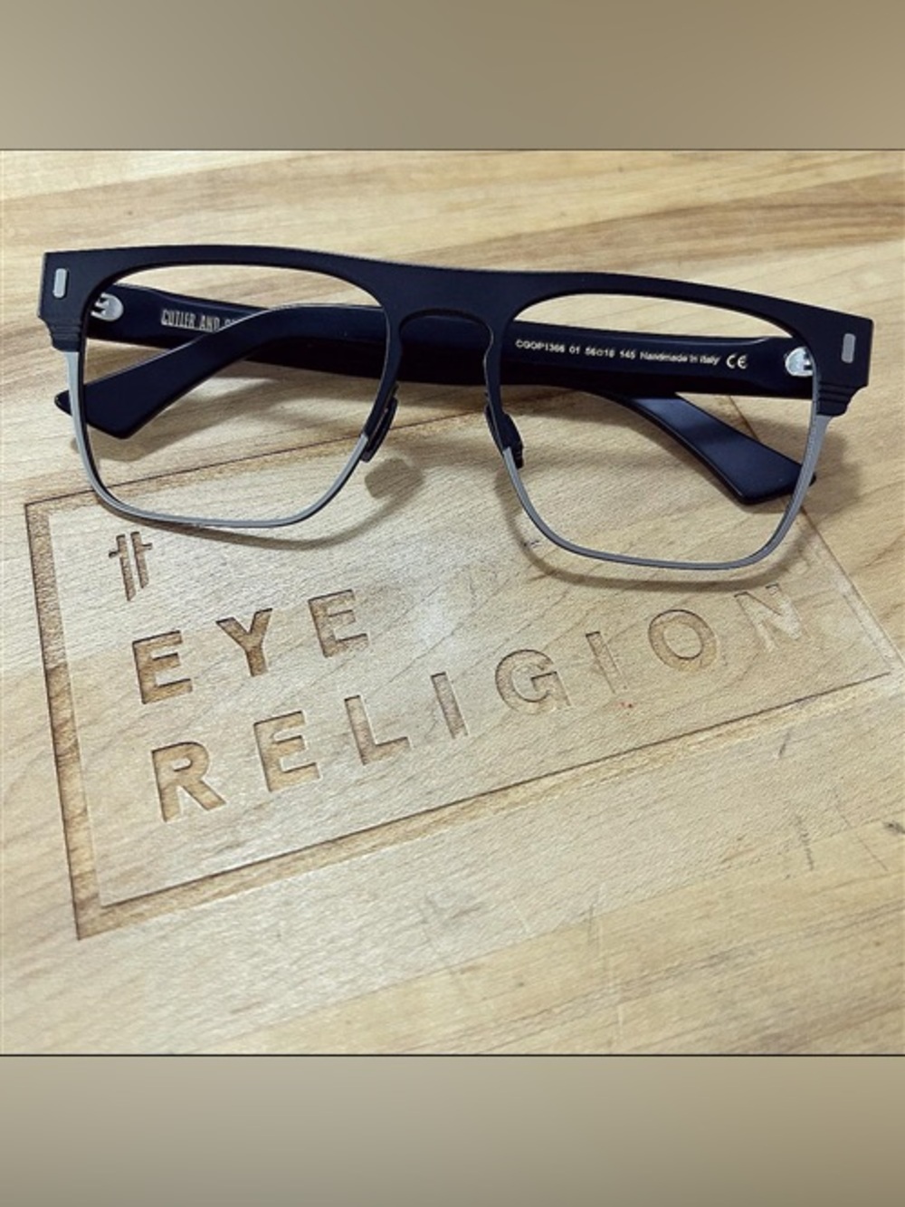 Cutler & Gross 1366 Men’s Black and Silver Square Optical Glasses
